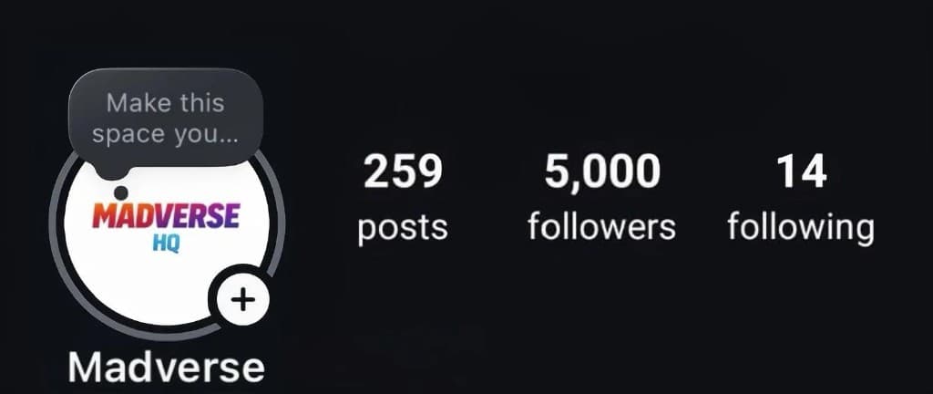 Madverse before — 5,000 followers